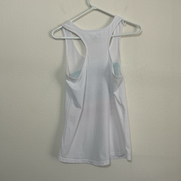 Kinetic "A Sandy Bank and My Favorite Tank" Tropical Graphic Racerback Tank Top - Picture 6 of 7